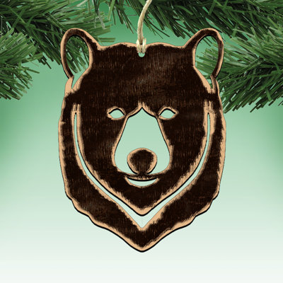 Aimants de bois bear face rustique