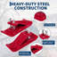 Lot de 2 protections de bord de godet de tracteur robustes en acier – Protection boulonnée pour chargeuse compacte, idéale pour l'entretien de la neige, du gravier et des allées – Rouge-333410356-333410362