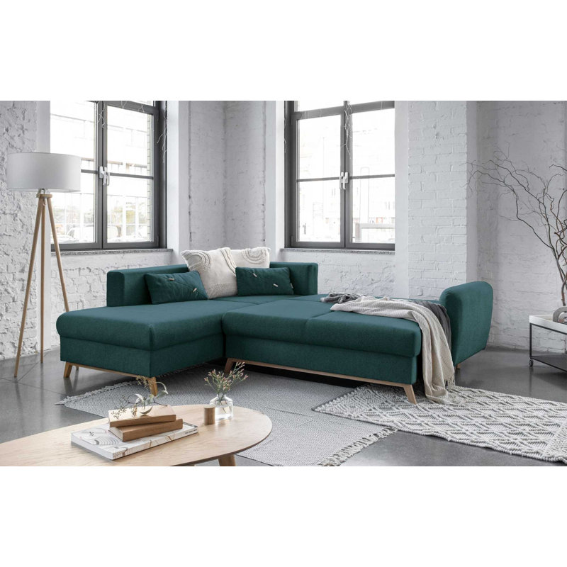Scandic Lagom 6 Seater Sofa Bed, Left facing, Turquoise