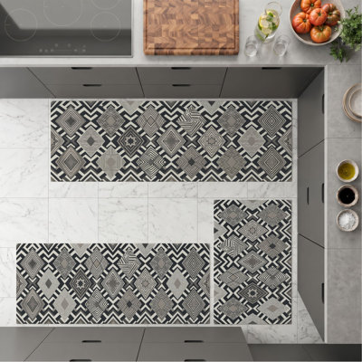 Geometric Pattern Non-Slip Washable Kitchen Mats
