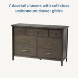 Reid Kids Solid Wood 7 - Drawer Double Dresser