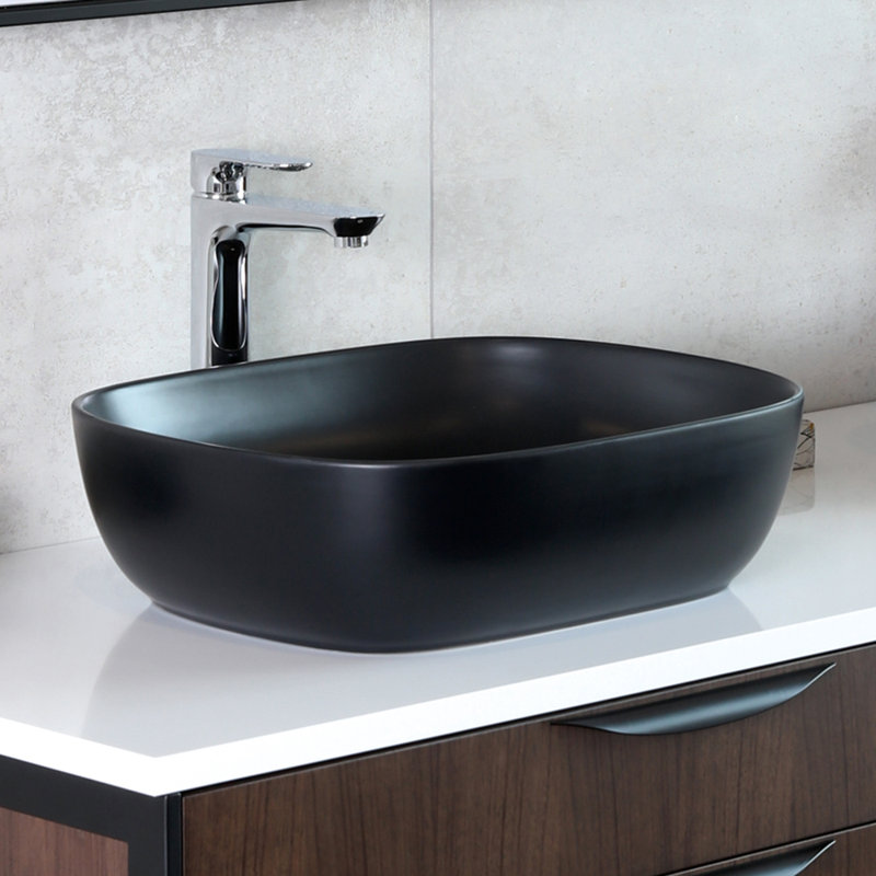 Navi 19.88'' L Bathroom Sink, Matte Black