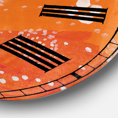 Indian Orange Composition - Oversized Mid-Century Wall Clock