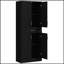 Armoire de cuisine 71 "avec tiroir et tablette réglable, armoire de rangement autoportante haute avec 2 armoires à double porte, noir vieilli