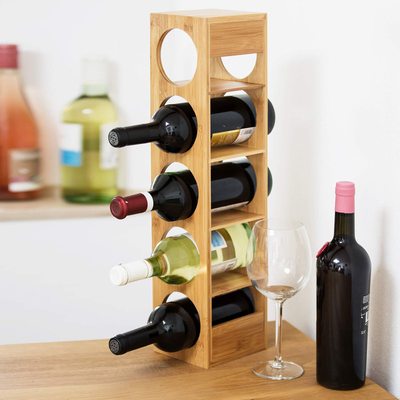 Amet Tabletop Wine Bottle Rack in Brown