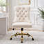 Chaise de bureau en velours de luxe avec base dorée et capitonnage à losanges-1521568379