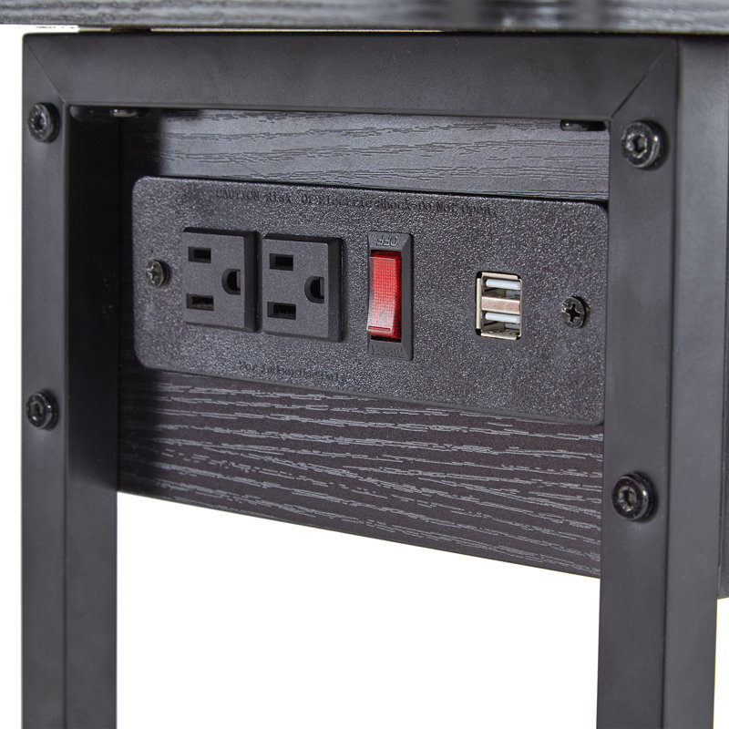 Table d'appoint rectangulaire avec station de charge
