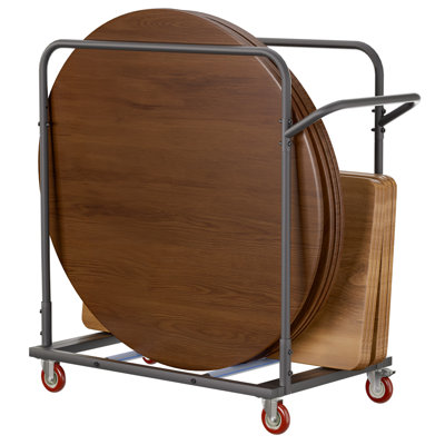Folding Chair Cart, 800 Lbs Load Heavy-Duty Rolling Cart with Wheels for 5 Tables & 14 Chairs, Mobile Storage Trolley with Locking Casters, for Banquets Weddings Hotels, Black(C)