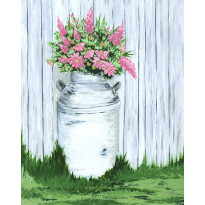" White Washed Milk Can " by Michele Norman