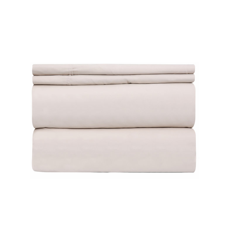 Microfiber Sheet Set, Beige, King Sheet Set with 2 Pillowcases