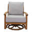 Chaise de patio en teck avec coussins Chancy