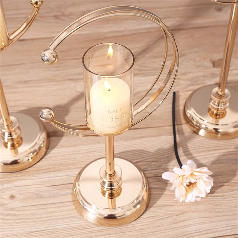 Metal Tabletop Candlestick, 14.76" H x 4.72" W x 4.72" D