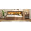 Lit de jour en bois pleine grandeur avec tablettes de rangement, USB, DEL et 2 tiroirs-892505461