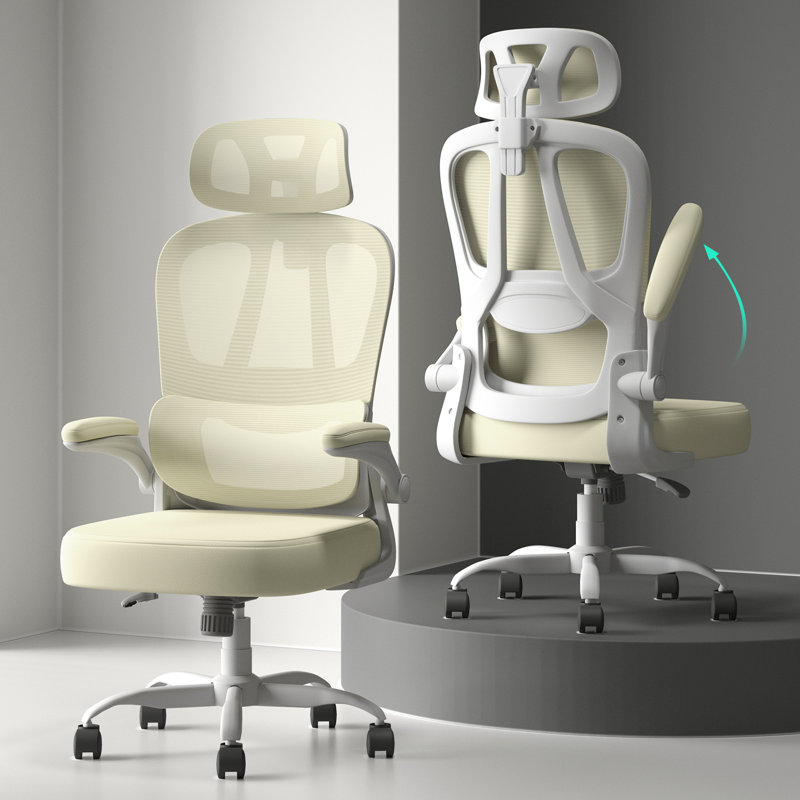 Office Chair, Mesh Office Chair, Ergonomic Desk Chair for Adults, Computer Chairs with Adjustable Headrest & Flip-up Armrests, Back Support Home Office Task Chair, Work, Comfy, 300LBS