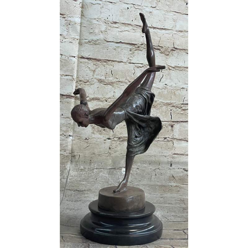 Sculpture Badina danseuse en bronze à ballerine par Aldo Vitaleh sur base en marbre