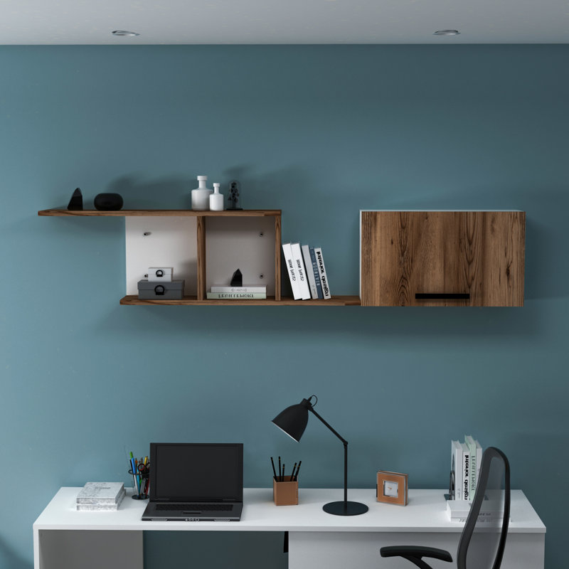 Duboistown 3 Piece Accent Shelf, Light Walnut/White