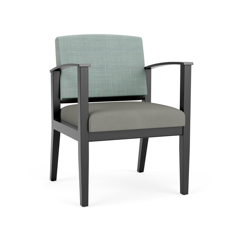 Chaise d’appoint ou d’invité amherst, Noir, Chambray écume de mer / Patriot Plus colombe