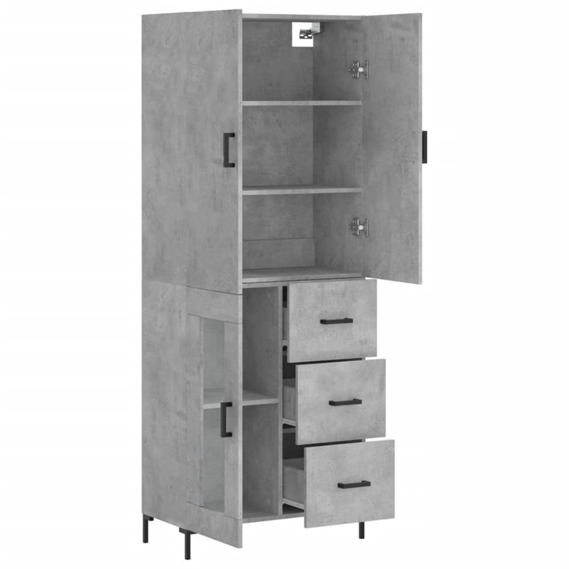Michae 3 Door Manufactured Wood Wardrobe, Concrete Grey