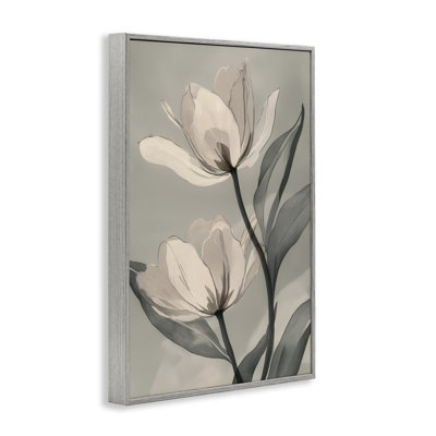 «Magnolias» en herbe encadrée, dessin par Annabelle Hall