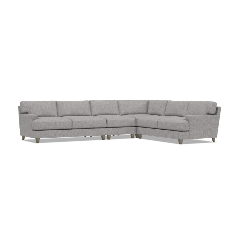 Bernhardt Mila 4-Piece Fabric Sectional, 33.5" H x 137" W x 107" D, Right Hand Facing, Gray Polyester