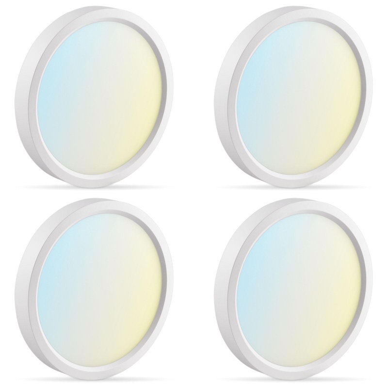 Plafonnier encastré DEL Ivy Bronx 5 pouces, 10W 600LM, 5CCT 2700K-5000K, à intensité variable - laiton, Blanc