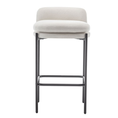 Bentley Modern Mid-Back Counter Stool - Cream Boucle Performance Fabric