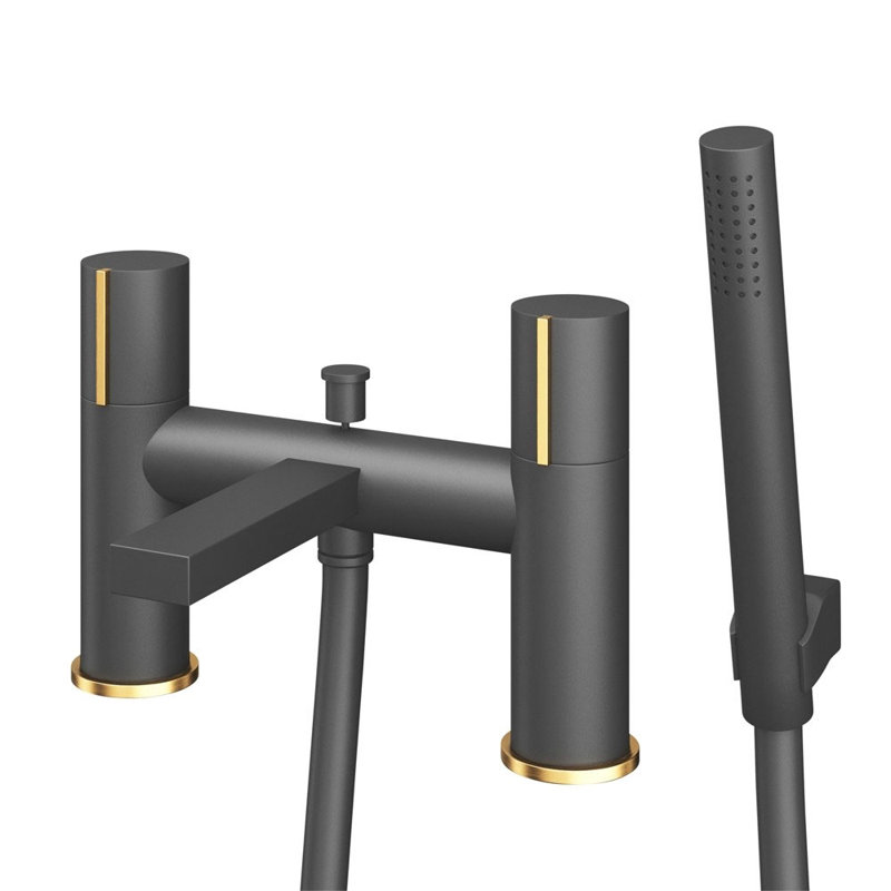 Perri 2 Handle Deck Bath Shower Mixer Bath Filler with Diverter
