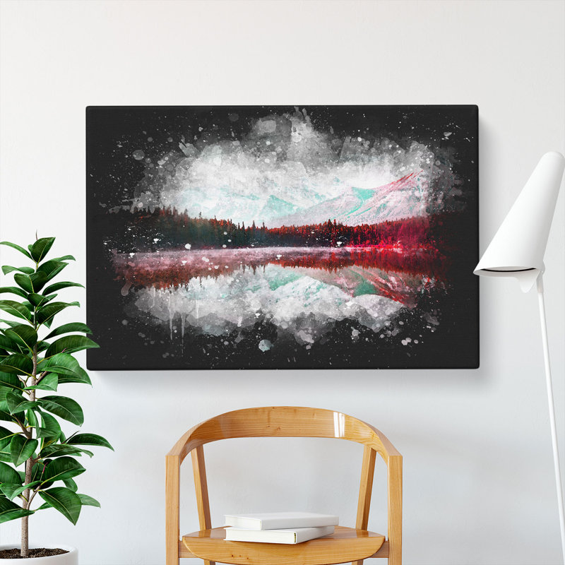 Lake Reflection - Wrapped Canvas Painting, 60cm H x 91cm W x 3cm D