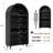 35.4''W Arched Bookcase With Led Lighting, 6 - Tier Storage Cabinet with Adjustable Shelves & Decorative Display Space – Modern Storage Cabinet For Living Room, Home Office, Or Bedroom-707253100