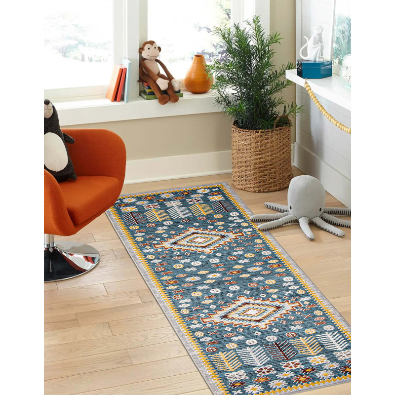Tapis bleu, Tapis de couloir 2 pi 6 po x 8 pi
