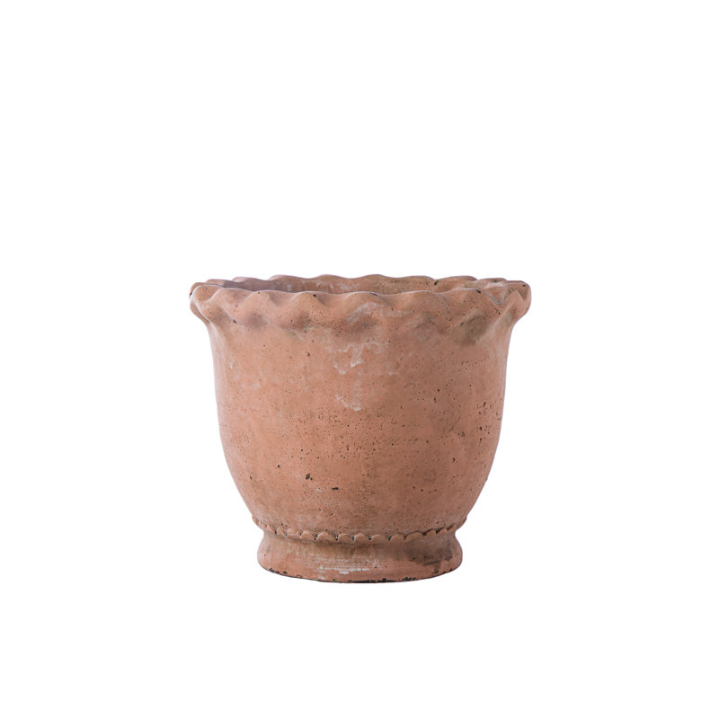 Pot de fleurs en béton Commer, H 6,75 po x l 8 po x P 8 po, Orange