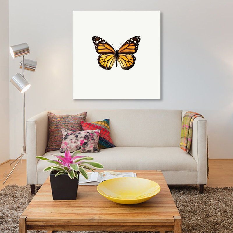 «Yellow Butterfly I», impression sur toile, H 37 po x l 37 po x P 1,5 po, Toile tendue