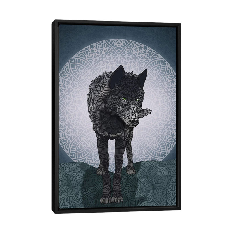 « watcher », impression sur toile tendue, Toile avec cadre noir, H 48 po x l 32 po x P 1,5 po, Pas de tapis