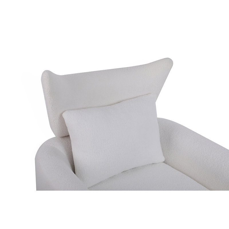 Fauteuil d'appoint pivotant 360 degrés Classic Mid-Century, fauteuil confortable, Tissu blanc