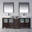 Ensemble de meuble-lavabo de salle de bain double 84 po avec miroir Mance-24551147