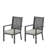 23" All-Weather Aluminum Patio Dining Chairs With Thick Gray Cushions And Gray Frame