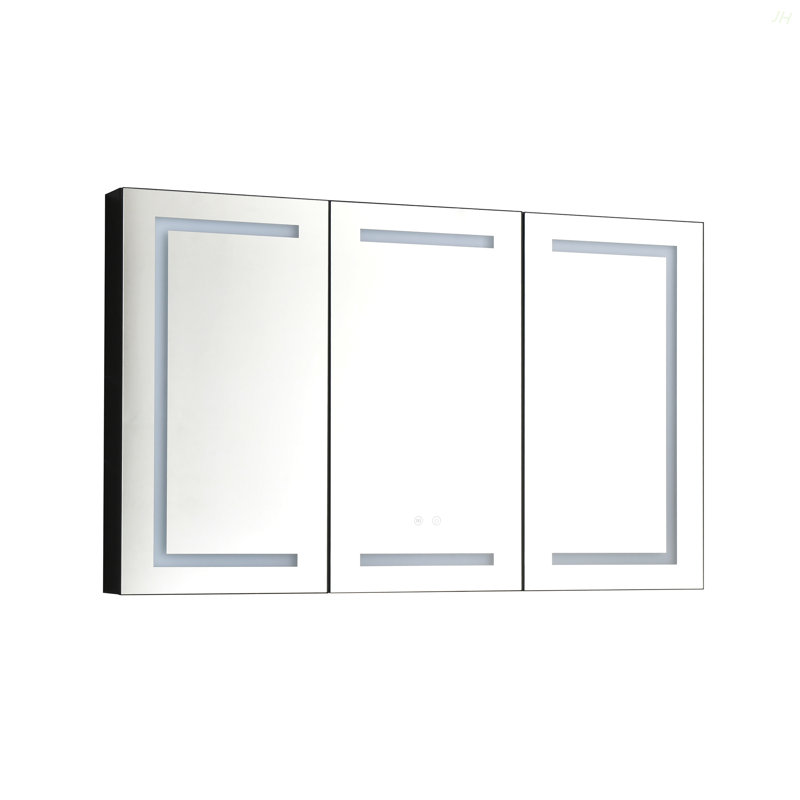 Armoire à pharmacie à miroir 48 "X30" avec lumières, gradateur, désembueur, horloge, affichage de la température et USB