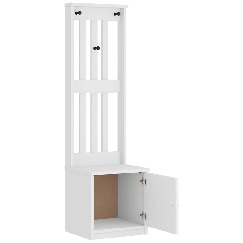 Hall Tree SANDNES 45X40x159.5 Cm Solid Wood Pine, White