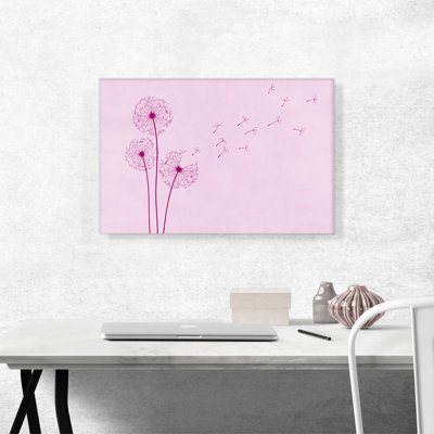 " Dandelion Grey Teal Pink Rectangle "