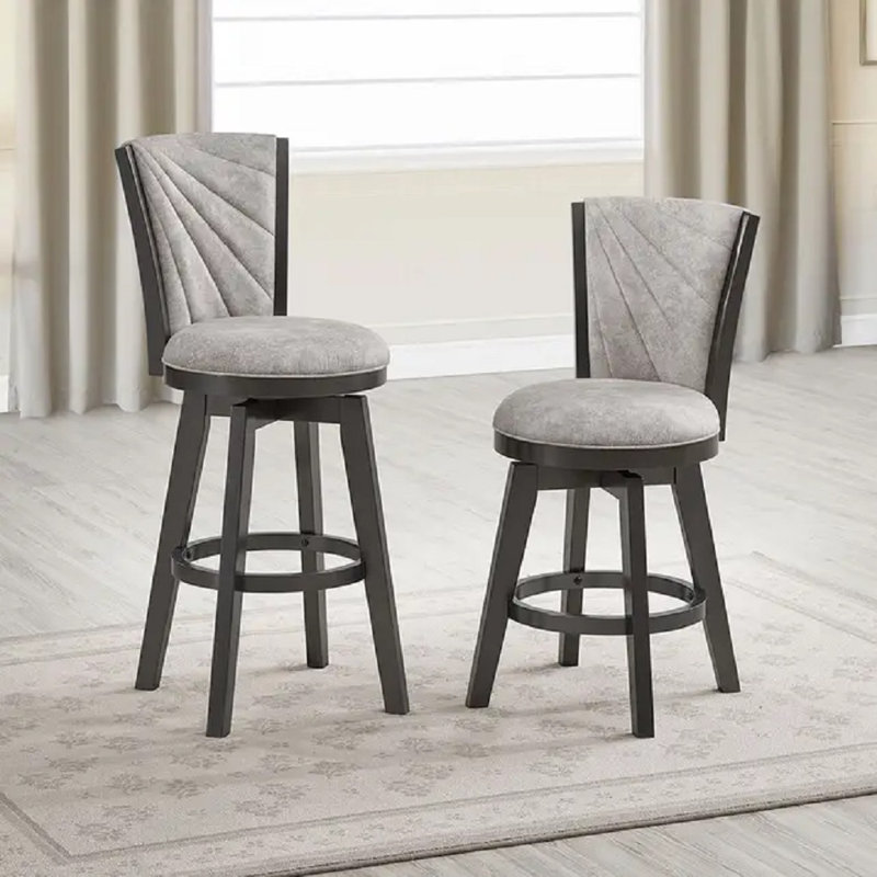 Radney 24" Upholstered Counter Hight Swivel Stools (Set of 2), Extra Tall (45” Seat Height)