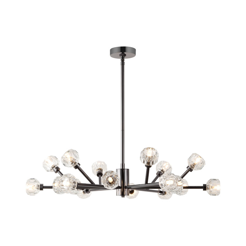 Elizabelle 18 - Light Crystal LED Chandelier, Black