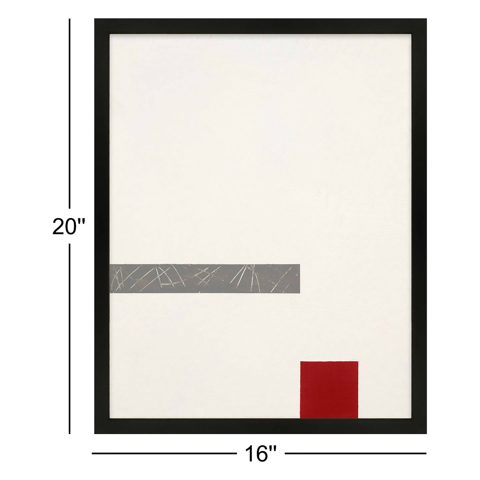 Tempo With Red 3 by Robert Kamnatnik, Black Framed Paper, 20" H x 16" W x 1.25" D