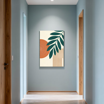 Motif de feuille abstrait avec des formes géométriques