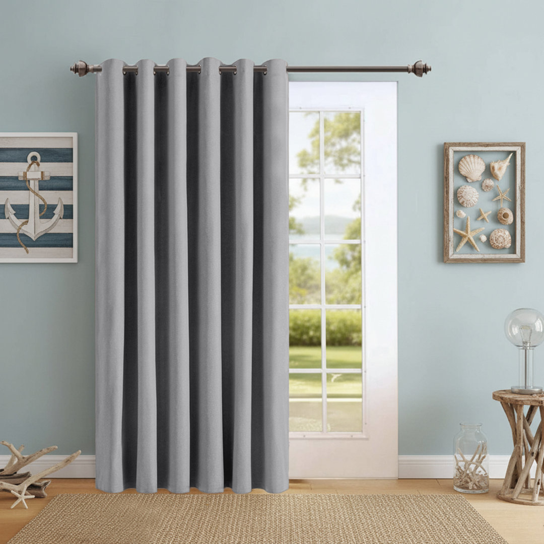 Aspire Homeware Linen 100% Blackout Single Panel Curtain for Noise Reduction and Light Blocking