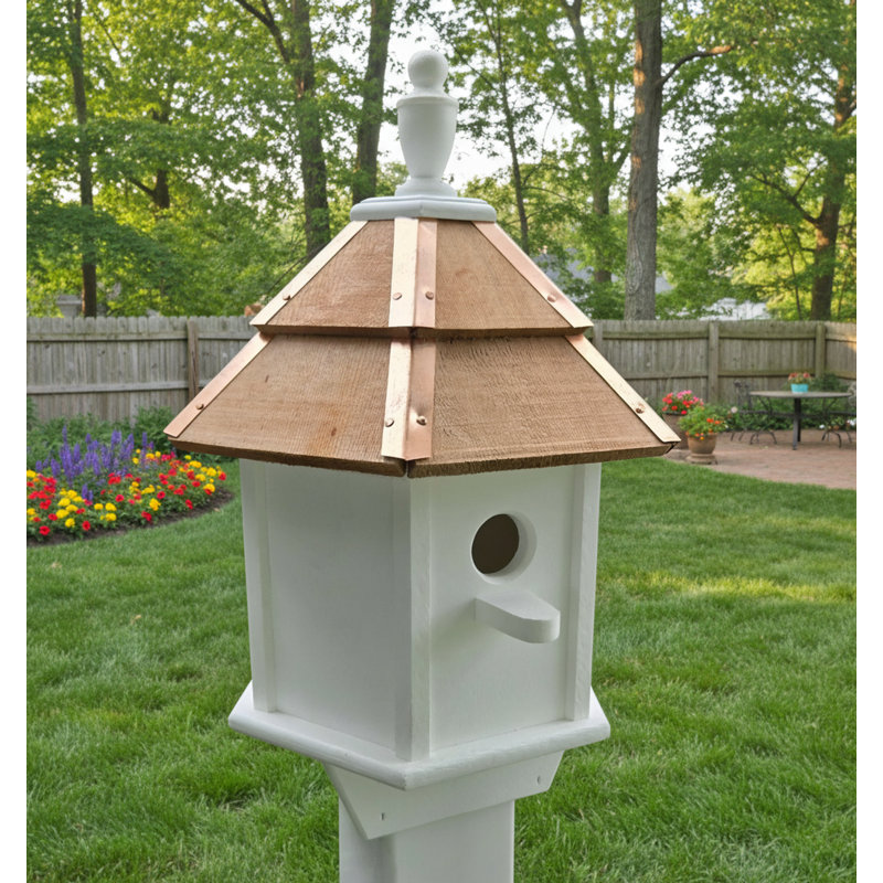 Maison d'oiseaux sur le toit en cèdre Amish, 2 compartiments gigognes