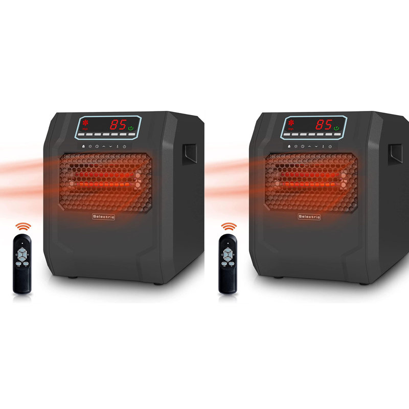 VOLTORB 1000 BTU Electric Compact Space Heater with Adjustable Thermostat, Set of 2