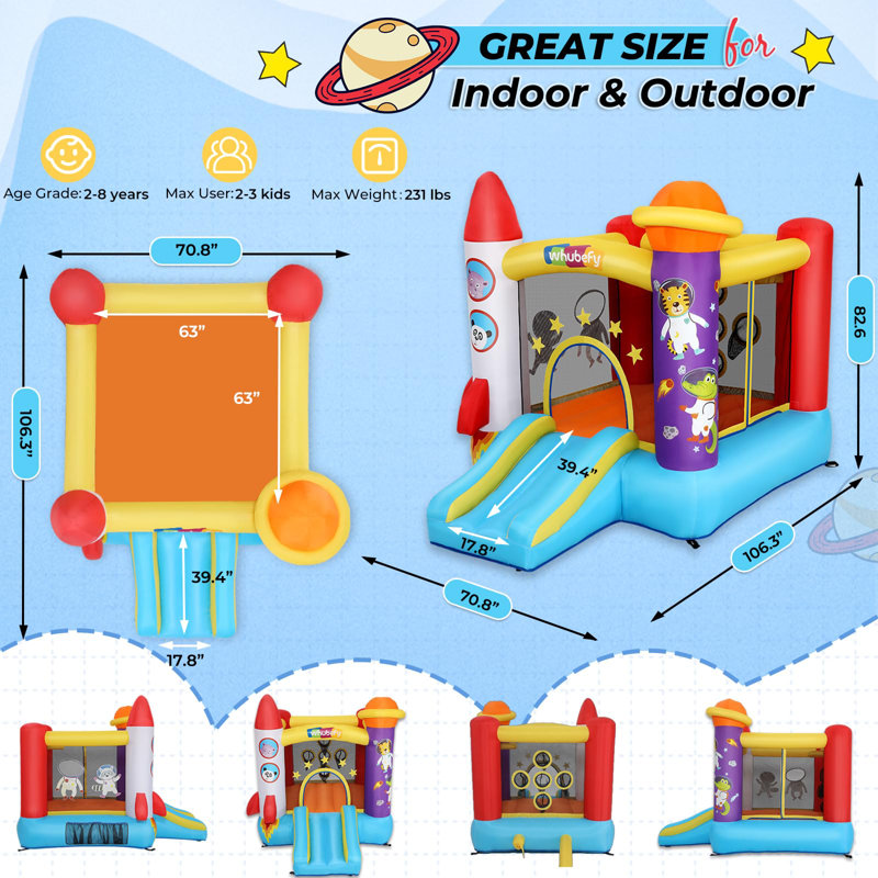 6' x 8' Inflatable Water Slide with Air Blower