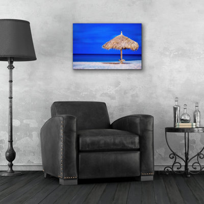 «Aruba Beach Umbrella» par Mark A Paulda, art mural en verre acrylique