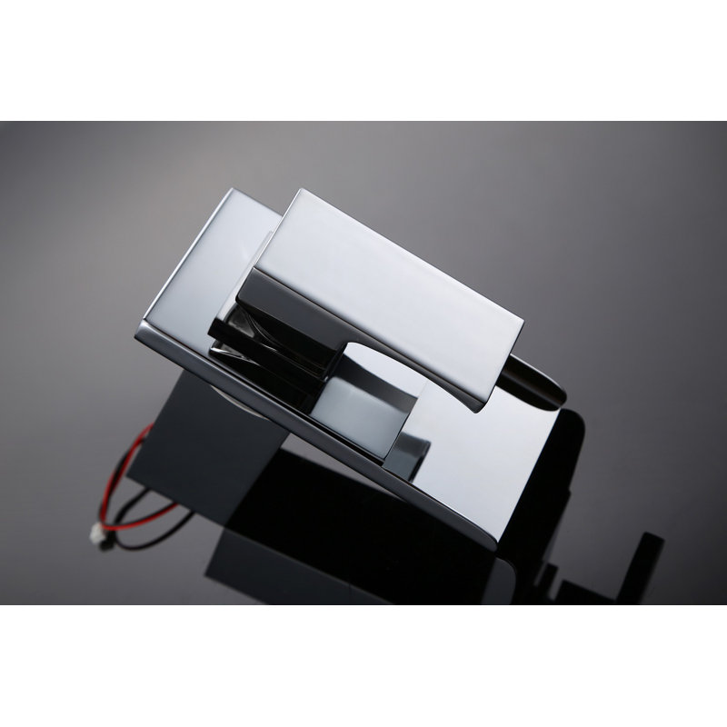 Waterfall Single Hole Bathroom Faucet,Single Handle Bathroom Sink Faucet with LED