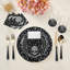 Sous-verres ronds en cuir végétalien noir Crossbones
